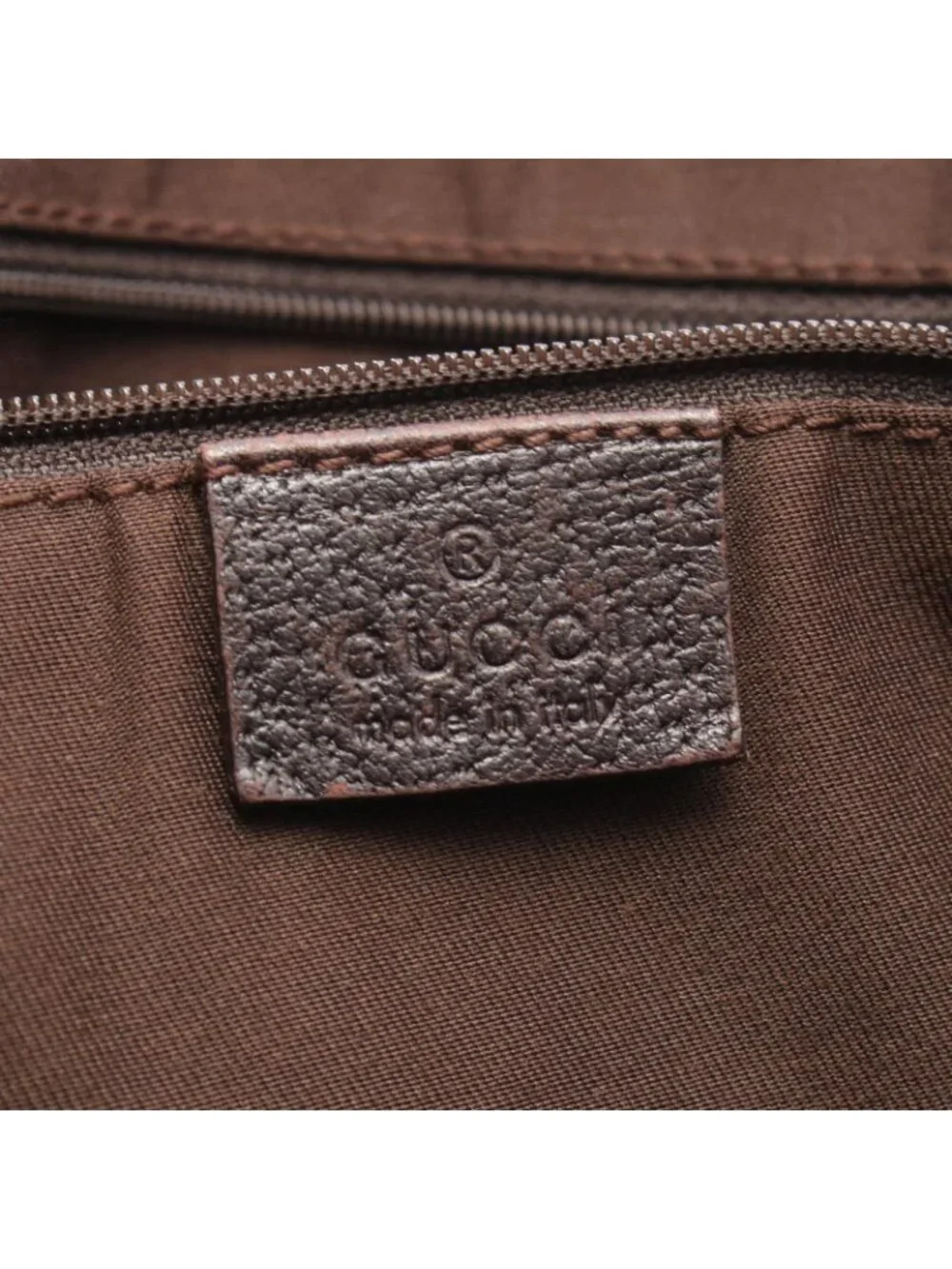 Gucci Tote Prince Sherry Line Beige Dark Brown Canvas Leather Ribbon